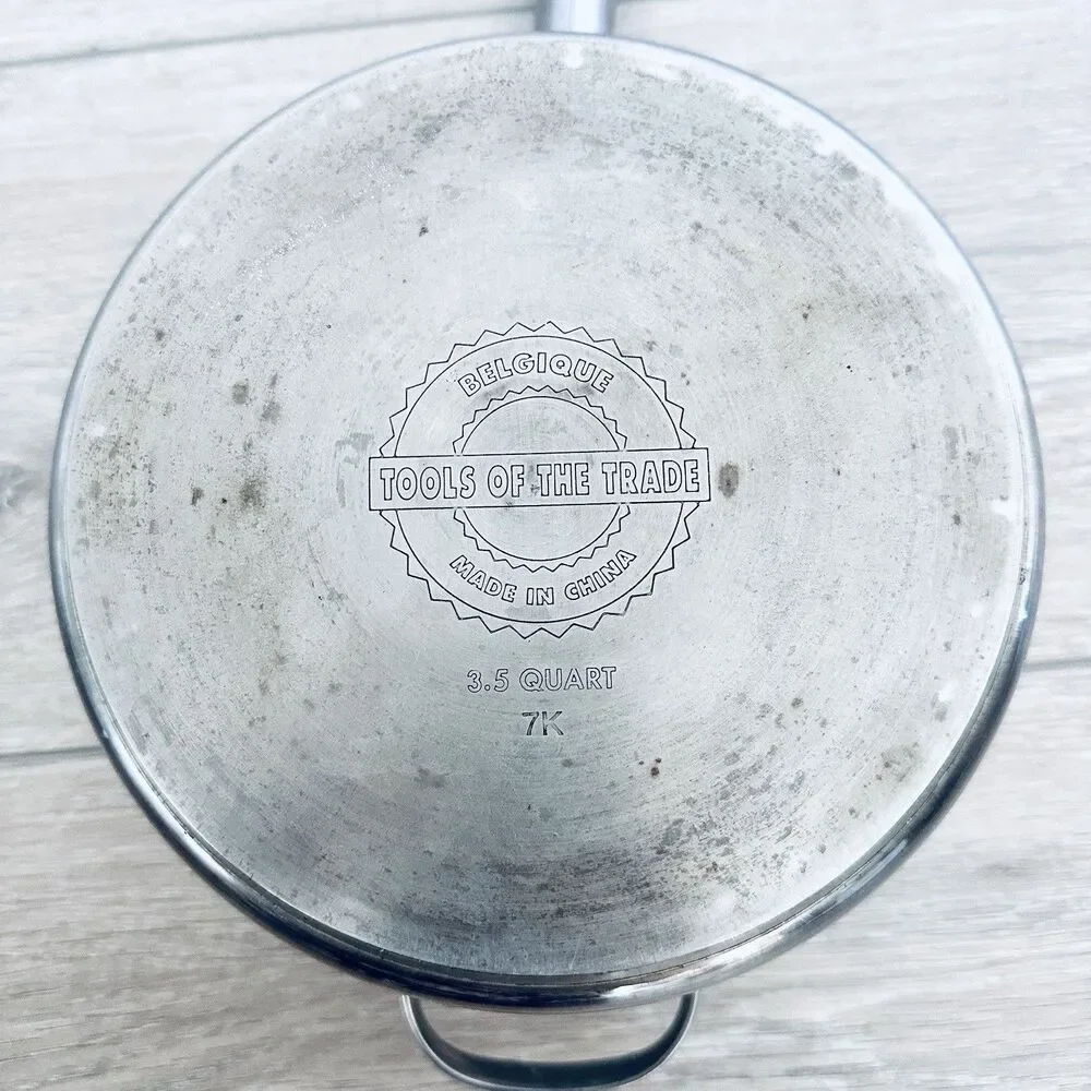 Belgique Stainless Steel Sauce Pan Tools of the Trade 3.5 Quart Double Handle
